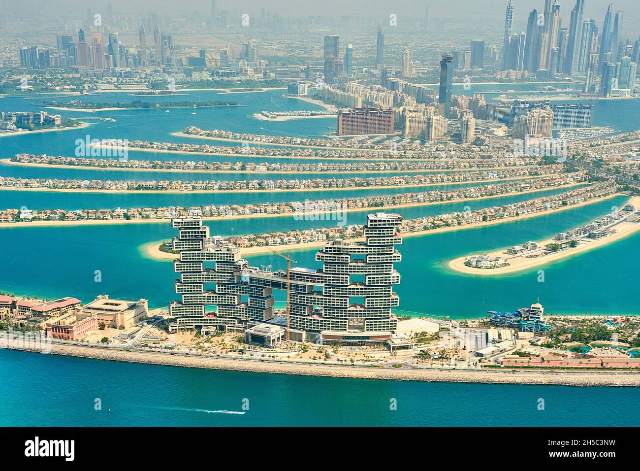 aerial view of the atlantis the royal residences palm jumeirah dubai in july 2021 2h5c3nw